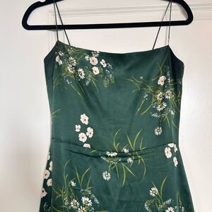 Reformation Green Floral Maxi Dress